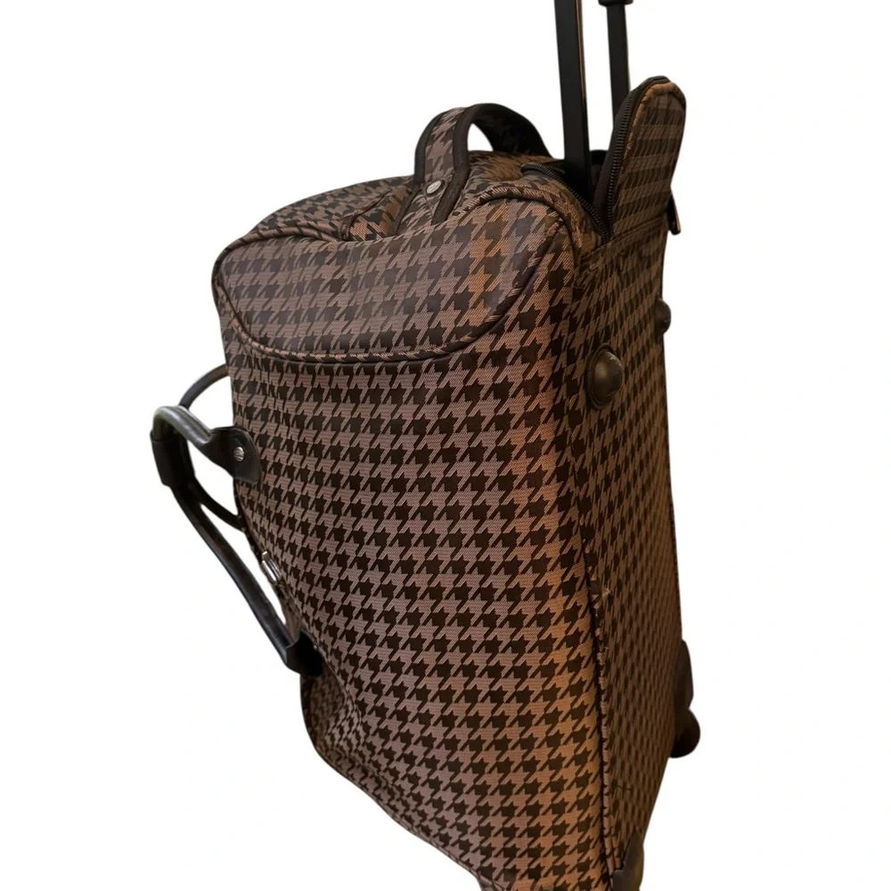 Calpak Brown and Black Houndstooth Travel Tote